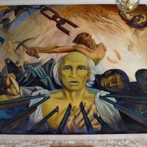 Mural of the assassination of Don Miguel Hidalgo in the palace of the state Chihuahua